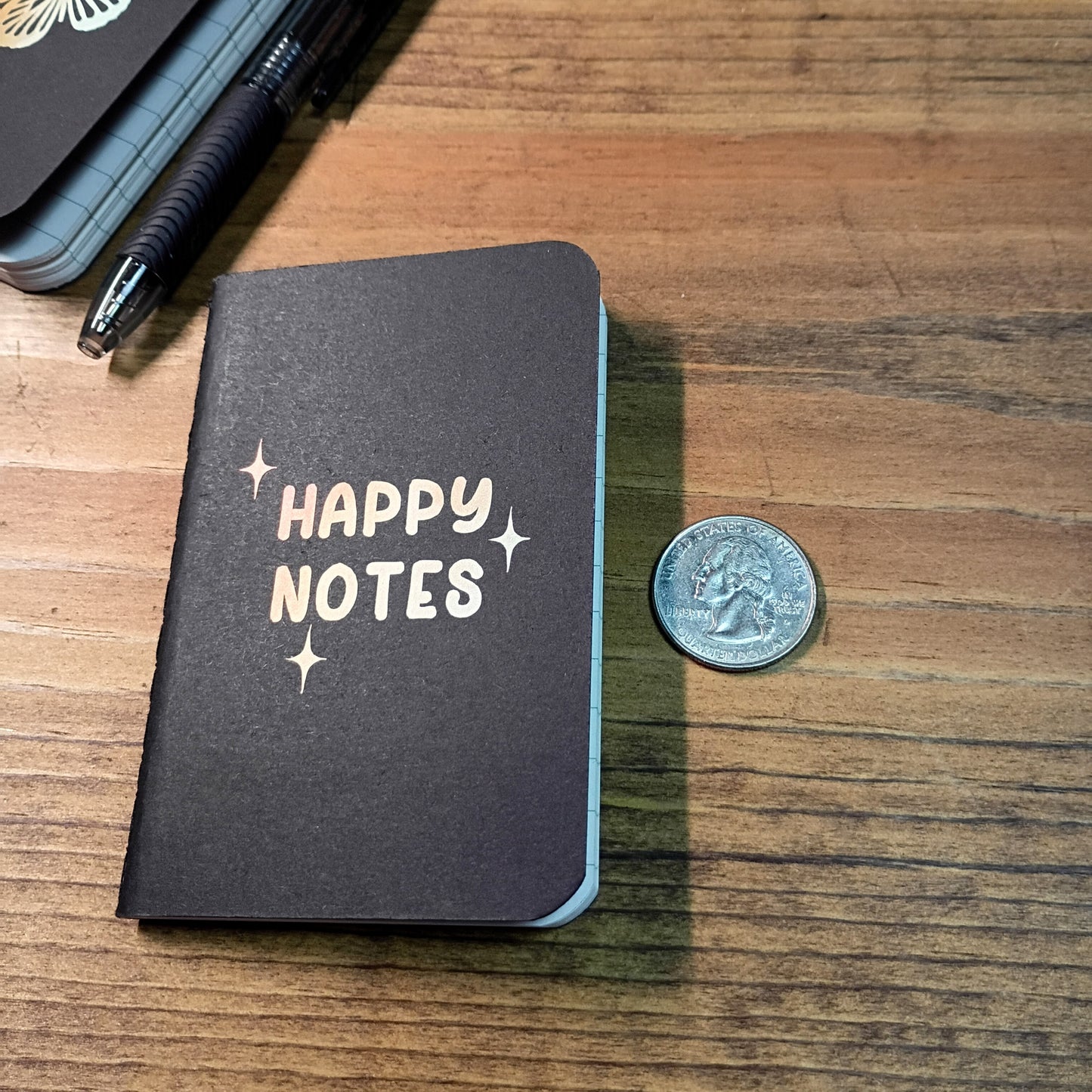 Tiny Lined Notebooks Set with Pen | Black Butterfly Happy Notes