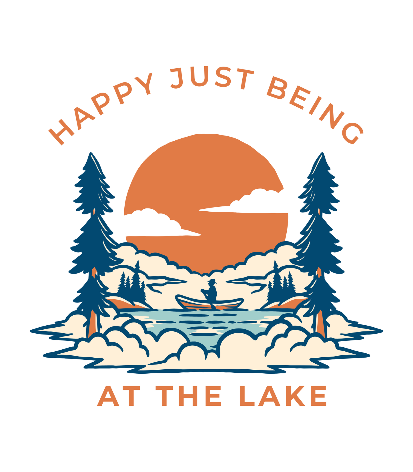 Happy Just Being at the Lake Unisex Jersey Short Sleeve Tee