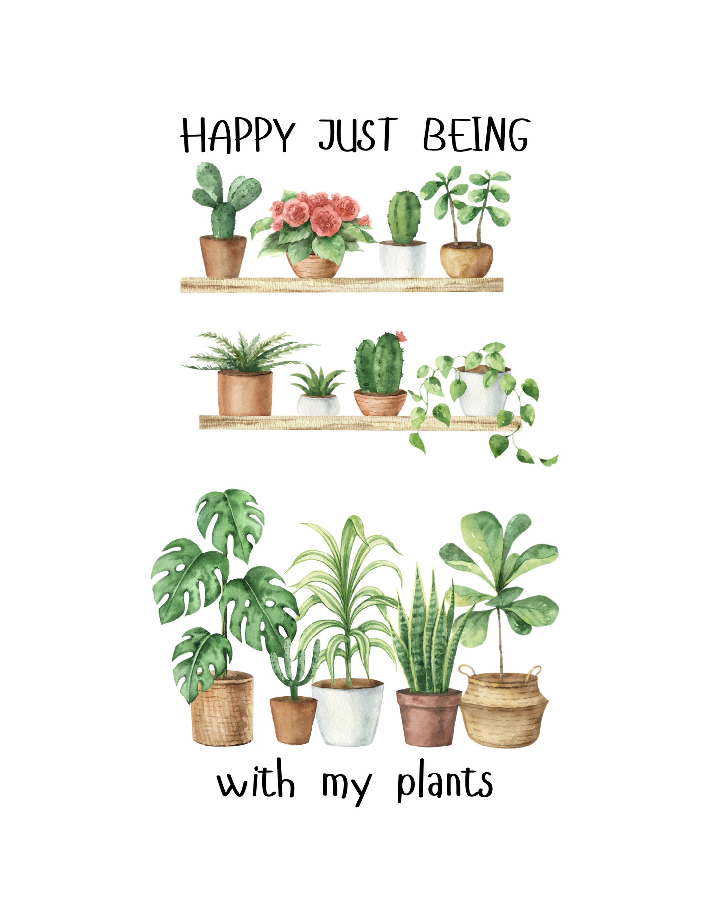 Happy Just Being With My Plants Unisex Short Sleeve Tee